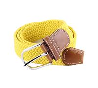 BOZEVON Cintura in tessuto elastico - Cintura in tessuto elasticizzato intrecciato elasticizzato multicolore per Uomo Donna Giallo