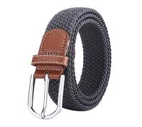 BOZEVON Cintura in tessuto elastico - Cintura in tessuto elasticizzato intrecciato elasticizzato multicolore per Uomo Donna Grigio scuro