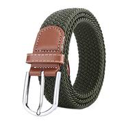 BOZEVON Cintura in tessuto elastico - Cintura in tessuto elasticizzato intrecciato elasticizzato multicolore per Uomo Donna verde