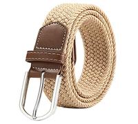 BOZEVON Cintura in tessuto elastico - Cintura in tessuto elasticizzato intrecciato elasticizzato multicolore per Uomo Donna Cachi