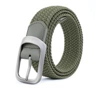 BOZEVON Cintura Unisex Uomo donna - Cinture Elastica Casual Cintura Elasticizzata Cintura Intrecciata Cintura in Tessuto Cinture da Golf Regolabile (Verde)