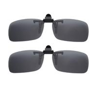 BOZEVON Clip su Occhiali da Sole - 2 Pezzi Day + Night Vision Occhiali da Sole Lenti Polarizzate da Uomo/Donna UV400 Flip-up - Comodo e Sicuro Ideale per Esterno e Guida, 2 * Grigio - M
