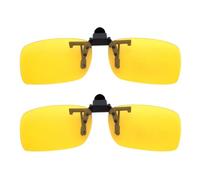 BOZEVON Clip su Occhiali da Sole - 2 Pezzi Day + Night Vision Occhiali da Sole Lenti Polarizzate da Uomo/Donna UV400 Flip-up - Comodo e Sicuro Ideale per Esterno e Guida, 2 * Giallo - M