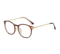 BOZEVON Occhiali Luce Blu - Occhiali Luce Blu Bloccanti per il Blocco Della Cefalea UV Anti Eyestrain Occhiali Retrò Unisex, Marrone A, Luce anti-blu