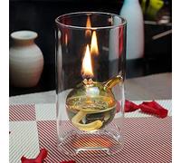 BOZHEN Lampada a Olio di Vetro Trasparente Lampada a Olio per Interni Decorazione di Vetro Creativo Lampada per Illuminazione di Emergenza Lampada Cherosene Lampada di Burro Senza Fumo della Famiglia