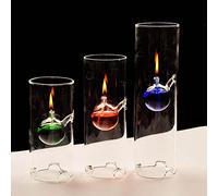 BOZHEN Lampada ad Olio di Vetro Trasparente per Uso Interno, Lampada di Cherosene Artigianale Moderna, Luce Notturna di Illuminazione di Emergenza, Squisite luci Decorative di fattura