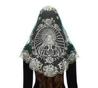 Bozidol Mantilla Cattolica da Chiesa, Velo Religioso di Preghiera Ortodosso, Velos para Ir a la Iglesia (Verde-Oro)