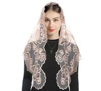 Bozidol Mantilla da Chiesa Cattolica, Velo Ricamato con Nostra Signora di Guadalupe, Veli da Cappella, Copricapo per Messa Latina per Donne