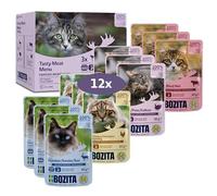 Bozita Astuccio in salsa con carne Multibox 12 x 85 g Pouch - cibo umido per gatti in sacchetto porzione