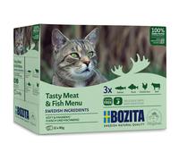 Bozita Bocconcini in gelatina Buste 12 x 85 g Pacco misto - Mix Carne e Pesce (4 varianti)