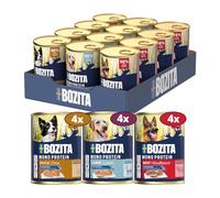 BOZITA Cane Paté Mix manzo, anatra, tacchino e cinghiale con postbiotici, 12 x 400 g, cibo per cani duo e proteine singole, cibo umido senza cereali, in confezione multipla