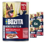 Bozita Dog Paté Manzo con postbiotici 6 x 400 g - Cibo per cani single - cibo umido pieno e insapore, senza cereali, a forma di paté per il cane