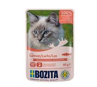BOZITA Sacchetti per cibo umido in gelatina con salmone, 12 x 85 g, senza cereali, per gatti adulti