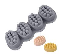 Bozoa Silicone Soap Molds - 4 Cavities Massage Bar Ellipse Mold DIY Handmade Soap Marking Mold for Candle, Pudding, Cake Pan Baking