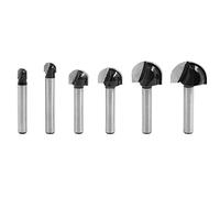 BOZONLI 6 pezzi 6.35mm Shank, punta tonda, fresa per lavorazione del legno, Carpenter rotonda naso Cove core Box Router Bit Cutter taglio Strumento 6.35mm/8mm/12.7mm/16mm/19mm/22.2mm