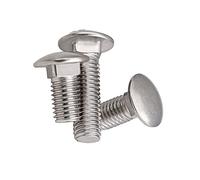 BOZONLI Bullone carrello, acciaio inox A2, bulloni a testa tonda con collo quadro, filettatura completa, M6×16mm, 10 pezzi