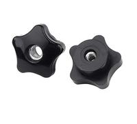 BOZONLI M12 Pomello a Stella, in Plastica Nera, con Filettatura Femmina, per Macchine Utensili, 5 pezzi