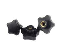 BOZONLI M6 Pomello a Stella, in Plastica Nera, con Filettatura Femmina, per Macchine Utensili, 5 pezzi