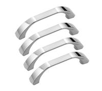 BOZONLI Maniglie per Mobili da Cucina, 4 Pezzi Maniglia in Lega di Zinco per Armadio da Cucina Guardaroba, Distanza Fori 64 mm (Argento)