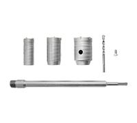 BOZONLI Seghe a Muro SDS Kit, Ø30,40,50 mm Seghe a Tazza + 350mm Biella + Punta Elicoidale + Vite di Posizionamento, per Pareti in Cemento Armato Mattoni Aria Condizionata Aperture