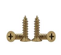 BOZONLI Viti Autofilettanti Testa di Svasata in Ottone, Viti Legno Testa di Piatta, Giallo, M3.5×20mm, 20 pcs