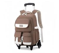 BOZONLI Zaini con Rotelle Staccabili Zaino con Ruote Trolley 32x18x48 Zaini Trolley Viaggio per Ragazzi Ragazze, Marrone