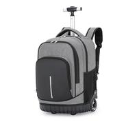 BOZONLI Zaino Trolley Viaggio, Impermeabile Borsa con Ruote Zaino con Rotelle per Uomo e Donna, Scuola, Università, Viaggi, Grigio