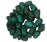 Bozzoli di seta tinti a mano, taglio seta, fibre di seta di gelso, confezione da 30 pezzi (verde iris)