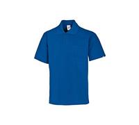 BP 1222-180-13-S - Polo unisex con maniche a 1/2, colletto polo con bottone a pressione, lunghezza 70 cm, 200,00 g/m², in puro cotone, colore: blu reale, S