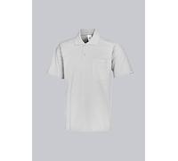 BP 1222-180-51-M - Polo unisex in puro cotone, a maniche corte, colletto polo con bottoni automatici, taglia M, colore: Grigio chiaro