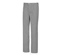 BP 1353-910-33-46, Pantalone da cuoco/panettiere, con pieghe e tasche, 220,00 g/m², puro cotone, motivo a quadri, colore bianco e nero, 31/32