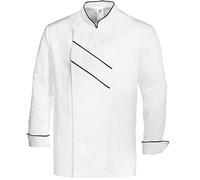 BP 1538-400-2132-58, Giacca da cuoco, manica lunga con polsini 215,00 g/m², misto tessuto bianco/nero, 45/46