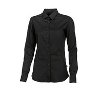 BP 1560-682-32-36 - Camicetta da donna, maniche lunghe con polsini, 125,00 g/m², misto tessuto con elastico, nero, 36