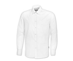 BP 1563-682-21-43/44, Camicia da uomo, manica lunga con polsini 125,00 g/m², misto tessuto con stretch bianco, 17,5
