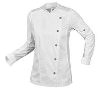 BP 1594-485-21-M - Giacca da cuoco da donna, a maniche lunghe, inserti in piqué e sistema di sollevamento sulle braccia, 215,00 g/m², colore bianco, M