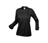 BP 1596-684-0032-XS - Giacca da cuoco da donna, a maniche lunghe, elasticizzata, con sistema di sollevamento sulle braccia, 200,00 g/m², tessuto misto con elastico, nero, XS