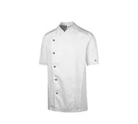 BP 1599-485-21-M - Giacca da cucina a maniche corte da uomo, con inserti in piqué e sistema di sollevamento sulle braccia, 215,00 g/m², colore bianco, M