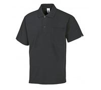BP 1612-181-56-L - Polo unisex, maniche a 1/2, colletto polo con bottoni, 70 cm, 220 g/m², misto tessuto, antracite, L