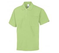 BP 1612-181-78-L - Polo unisex, maniche a 1/2, colletto polo con bottoni, 70 cm, 220 g/m², misto tessuto, verde chiaro, L