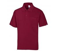 BP 1612-181-82-4XL - Polo unisex, maniche a 1/2, colletto polo con bottoni, 70 cm, 220 g/m², misto tessuto, rosso vino, 4XL