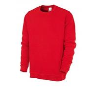 BP 1623-193-81-3XL - Felpa unisex a maniche lunghe, scollo rotondo, polsini a maglia e orlo, 320,00 g/m², cotone rinforzato, colore: rosso, 3XL
