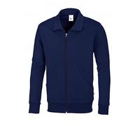 BP 1627-193-110-3XL, Felpa unisex a maniche lunghe, collo alto con cerniera 320,00 g/m², cotone rinforzato blu notte, 3XL