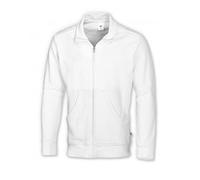 BP 1627-193-21-3XL, Felpa unisex a maniche lunghe, collo alto con cerniera 320,00 g/m², cotone rinforzato bianco, taglia 3XL