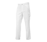 BP 1641-558 Jeans unisex in resistente tessuto misto bianco, taglia ML