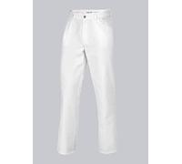 BP 1643-686-21-Ll, Pantaloni Unisex, Stile Jeans con Elastico Regolabile sul Retro 230,00 g/m², Misto Tessuto con Elastico Bianco, L