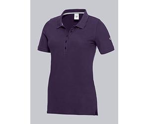 BP 1716-230-0890-XL - Polo in cotone elasticizzato a mezza manica con colletto e abbottonatura, colore melanzana, taglia XL
