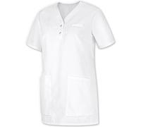 BP 1740-435-21-XL - Casacca da donna, manica 1/2, scollo a V con bottone a pressione, 180 g/m², misto tessuto, bianco, XL