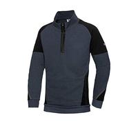 BP 1828-293-1432-XL Pullover a maniche lunghe da uomo elasticizzato collo alto zip 60% cotone/40% poliestere blu notte/nero, taglia XL