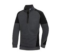 BP 1828-293-5632-4XL - Pullover da uomo elasticizzato a maniche lunghe, collo alto, cerniera 60% cotone/40% poliestere, antracite/nero, taglia 4XL