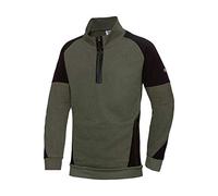 BP 1828-293-7332-XL Maglia lunga da uomo a maniche lunghe con colletto alto con cerniera 60% cotone/40% poliestere oliva/nero XL